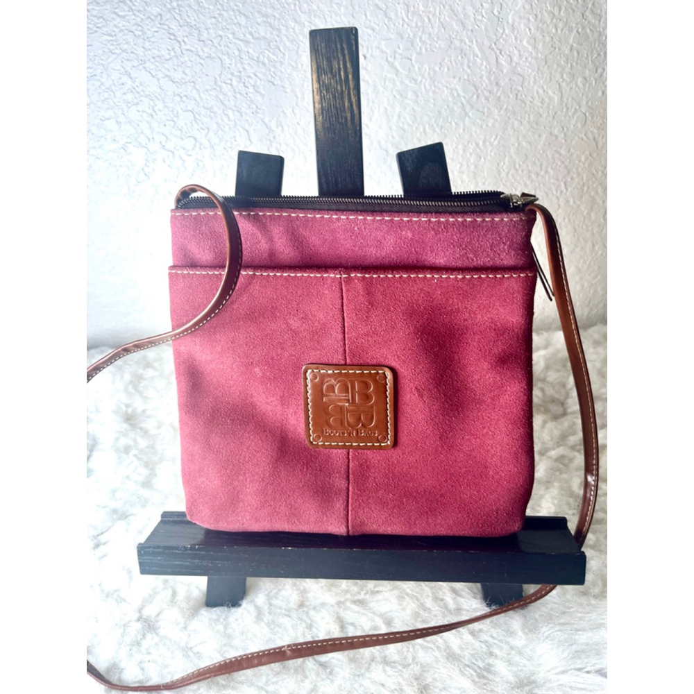 Vintage Boots' n Bags Red Suede Crossbody Bag Small